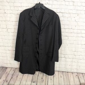 Vittoria St. Angelo Black Pinstripe Men Suit Jacket